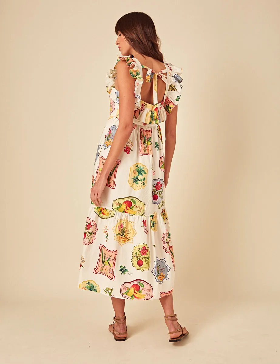 Cream Printed Cassidy Midi Dress sold by Nobody's Child product image thumbnail 4