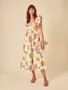 Cream Printed Cassidy Midi Dress sold by Nobody's Child