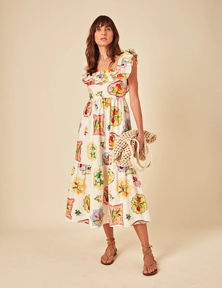 Cream Printed Cassidy Midi Dress sold by Nobody's Child product image thumbnail 3