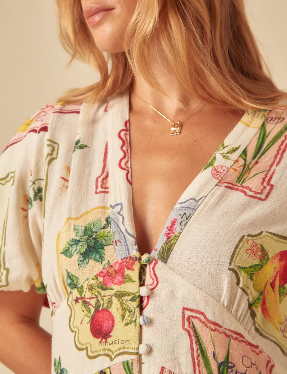 Cream Printed Starlight Midi Dress sold by Nobody's Child product image thumbnail 2