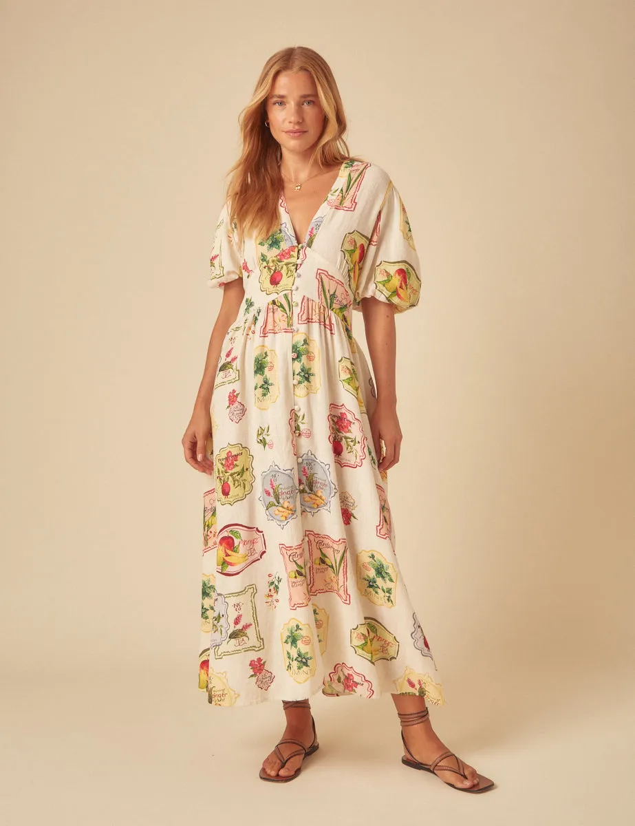 Cream Printed Starlight Midi Dress sold by Nobody's Child product image thumbnail 3