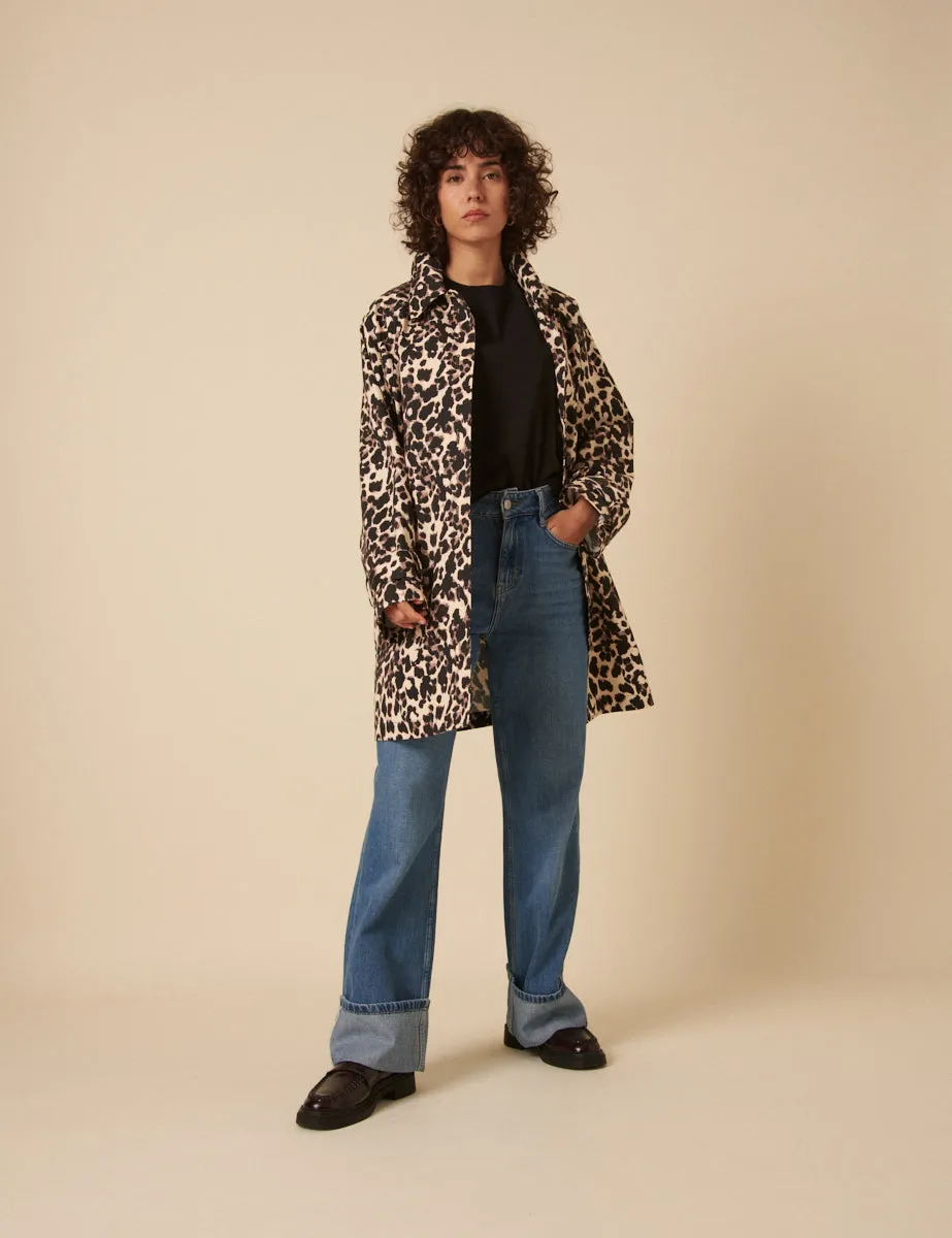 Leopard Print Single Breasted Cropped Trench Coat sold by Nobody's Child product image thumbnail 2