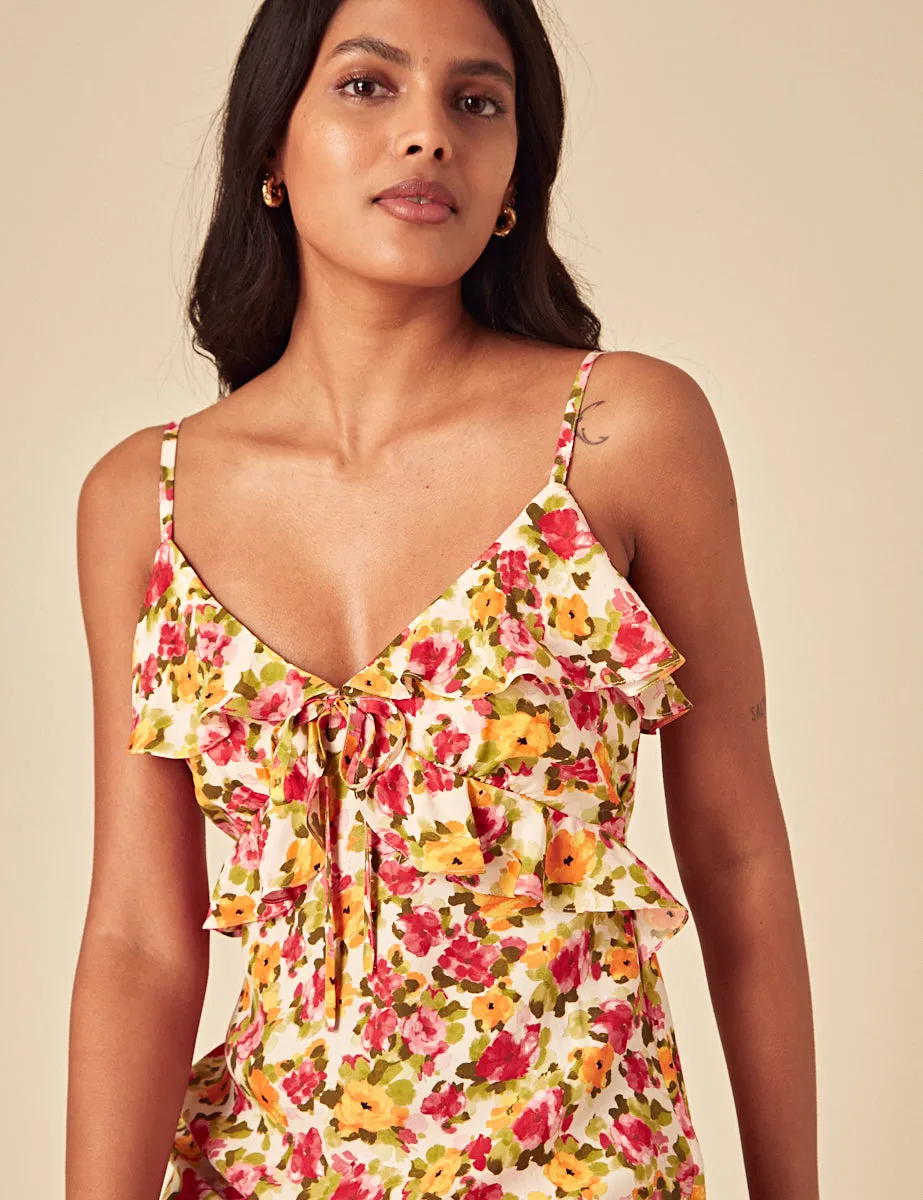 Yellow Floral Roe Midi Dress sold by Nobody's Child product image thumbnail 3