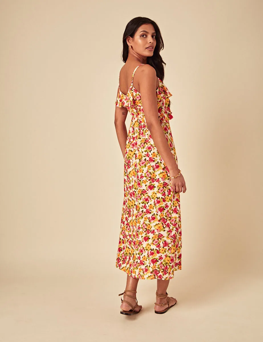 Yellow Floral Roe Midi Dress sold by Nobody's Child product image thumbnail 4