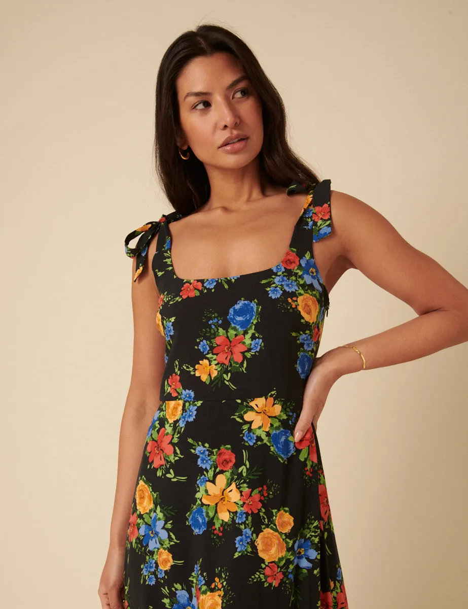 Black Floral Adrian Midi Dress sold by Nobody's Child product image thumbnail 2