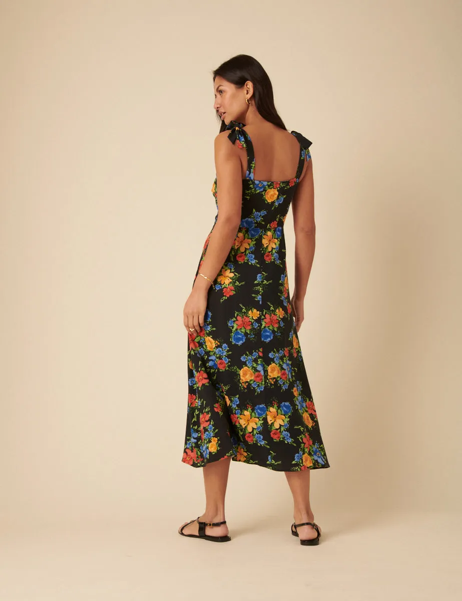 Black Floral Adrian Midi Dress sold by Nobody's Child product image thumbnail 5