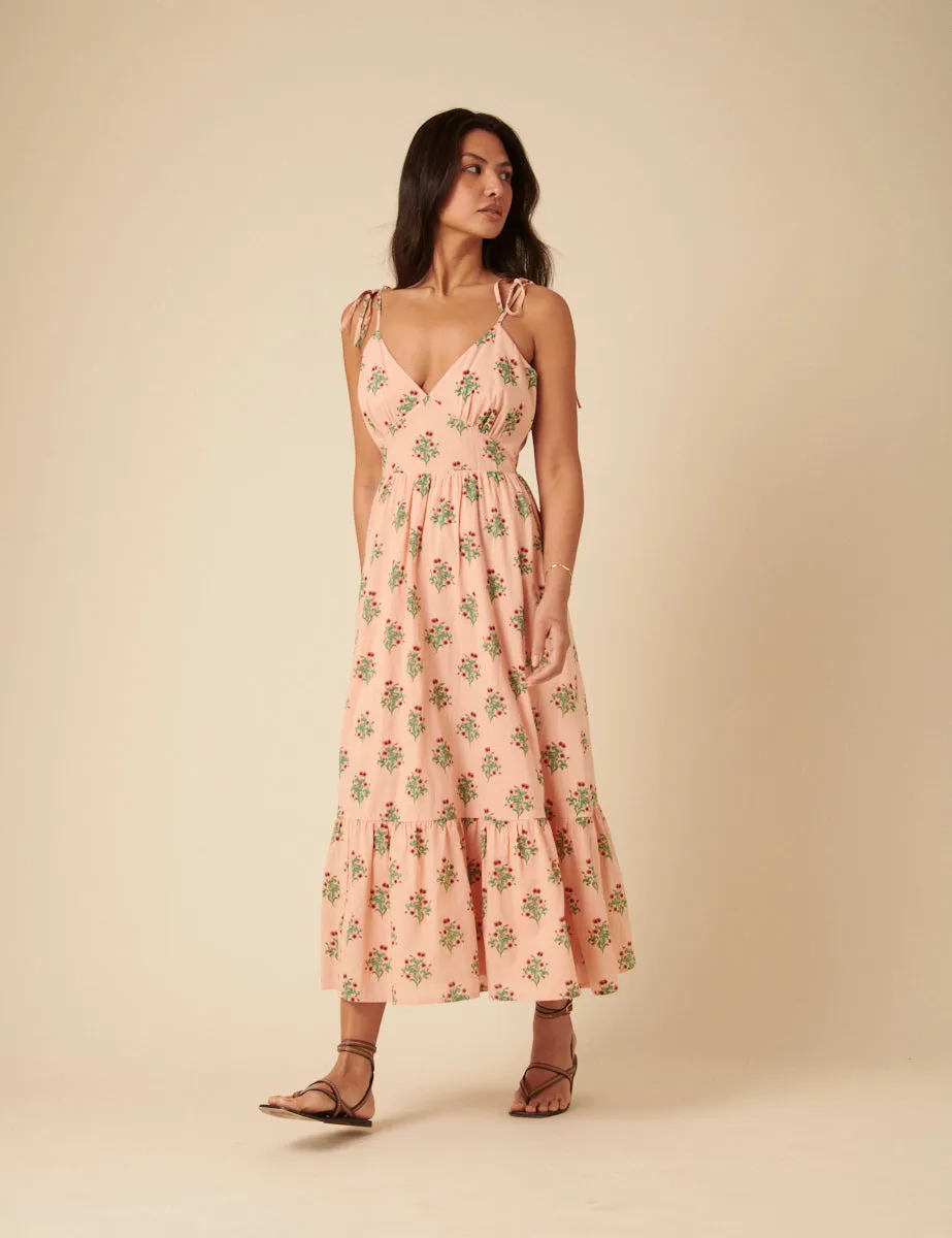 Pink Floral Printed Bellerose Midi Dress sold by Nobody's Child