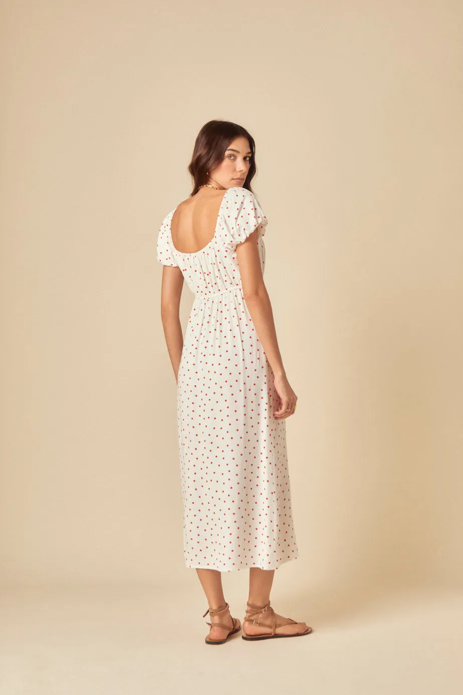 White Polka Dot Raven Midi Dress sold by Nobody's Child product image thumbnail 5