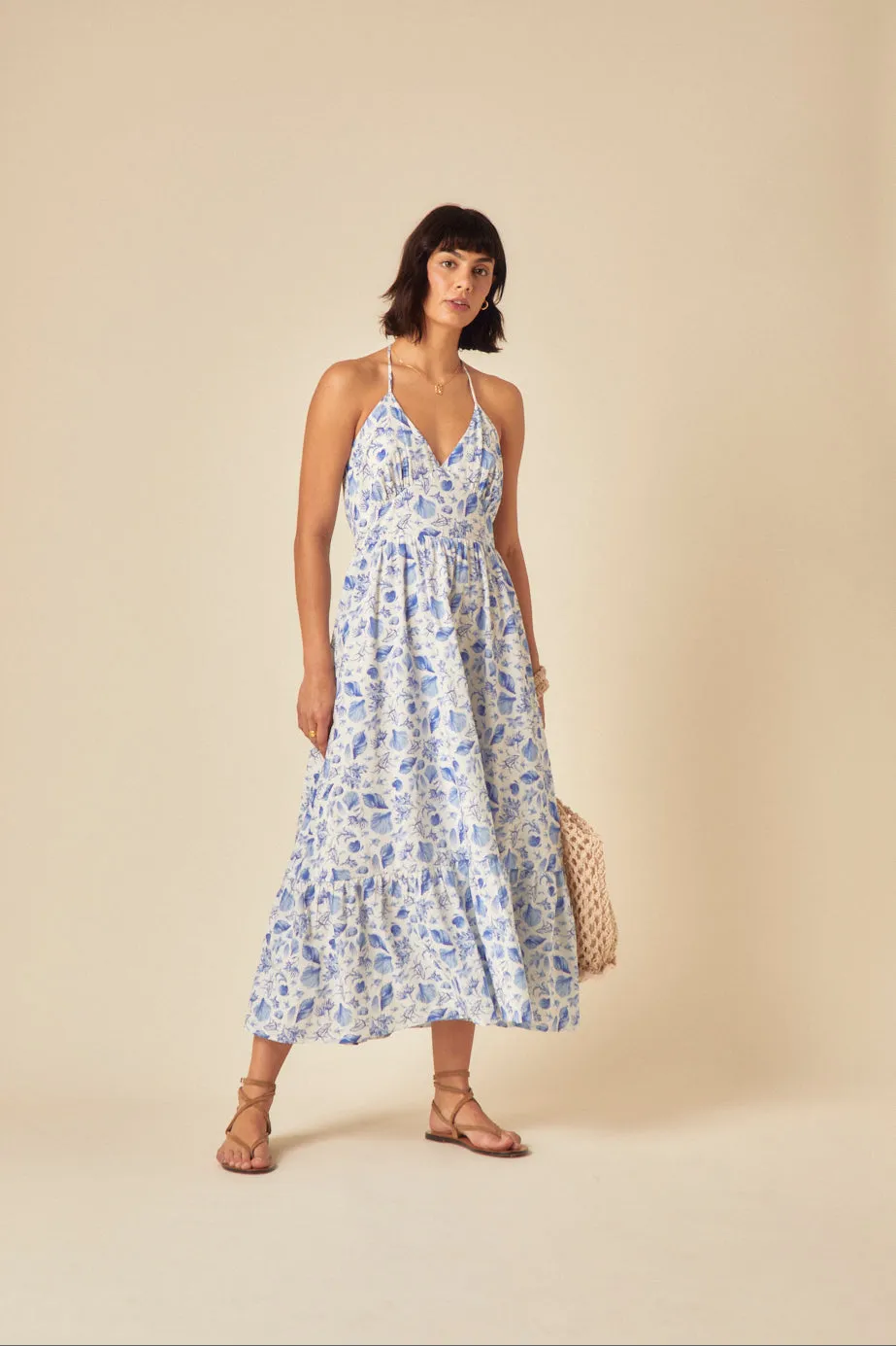 Blue Shell Print Bellerose Midi Dress sold by Nobody's Child product image thumbnail 4
