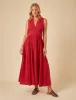 Red Sleeveless Starlight Midi Dress sold by Nobody's Child