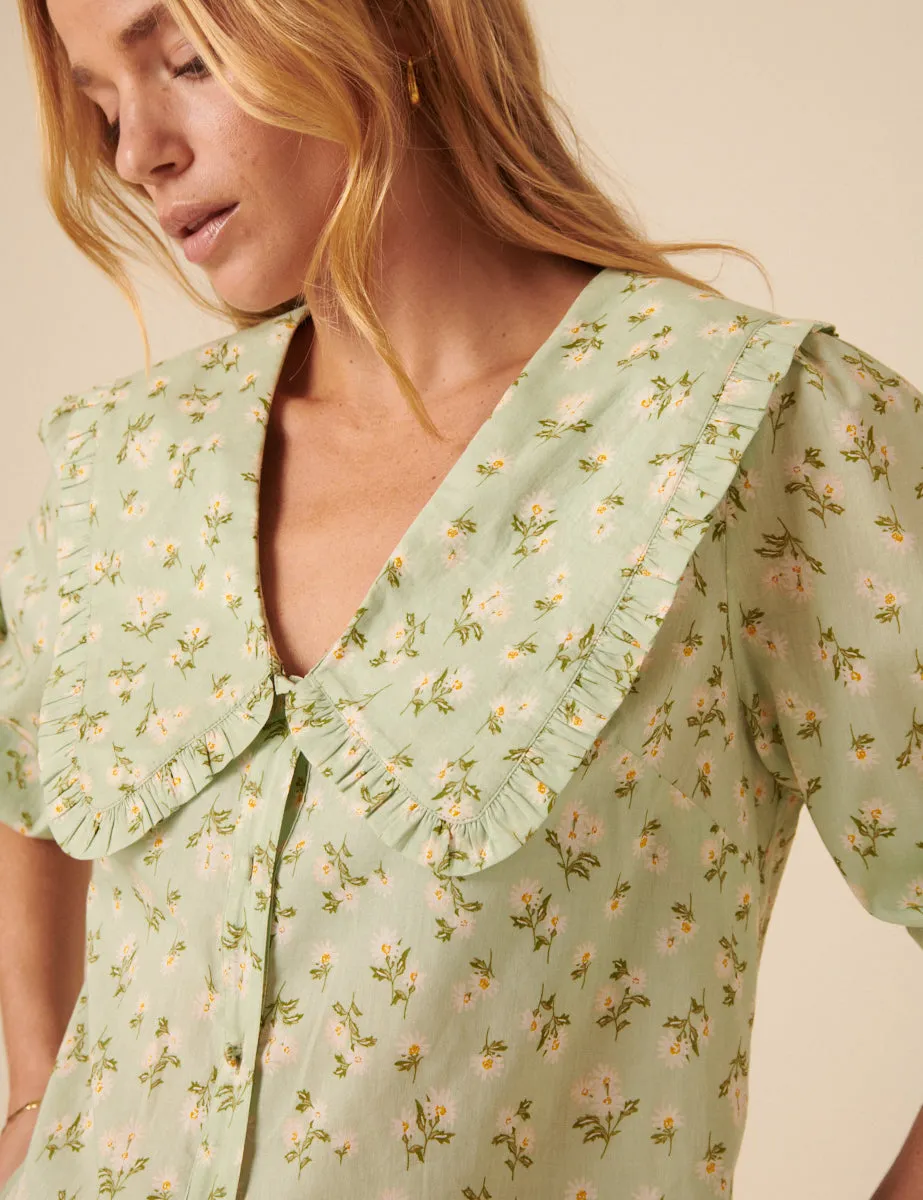 Green Floral Emmie Blouse sold by Nobody's Child product image thumbnail 2
