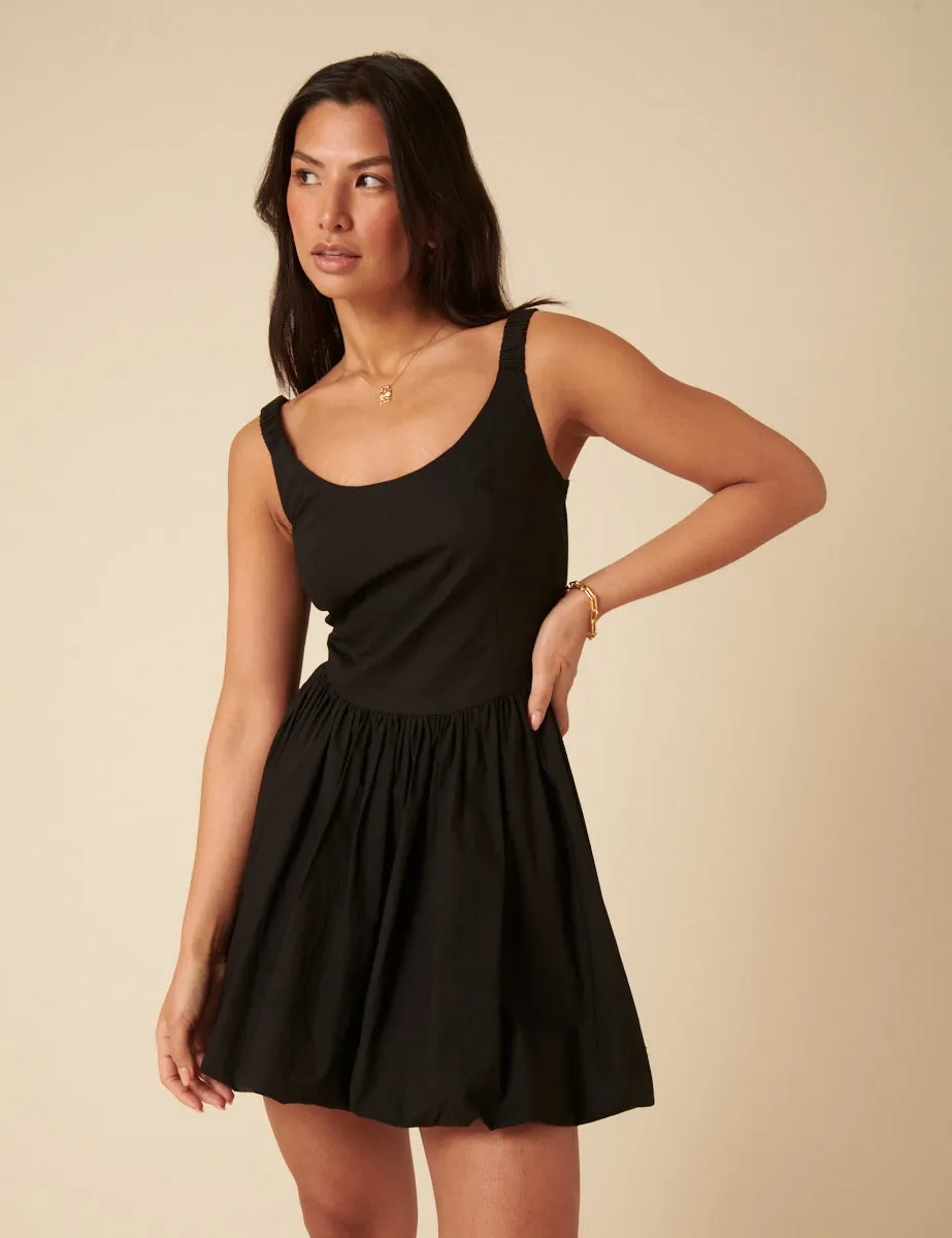 Black Loie Bubble Hem Mini Dress sold by Nobody's Child product image thumbnail 2