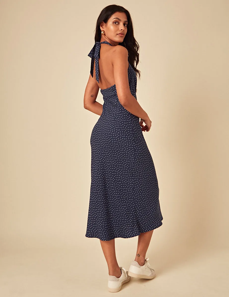 Navy Polka Dot Lyne Midi Dress sold by Nobody's Child product image thumbnail 2