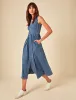 Blue Denim Sleeveless Pinstripe Midi Dress sold by Nobody's Child