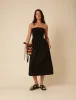 Black Bandeau Drop Waist Midi Dress sold by Nobody's Child