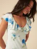 Blue Watercolour Floral Abelia Midi Dress sold by Nobody's Child