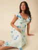 Blue Watercolour Floral Abelia Midi Dress sold by Nobody's Child
