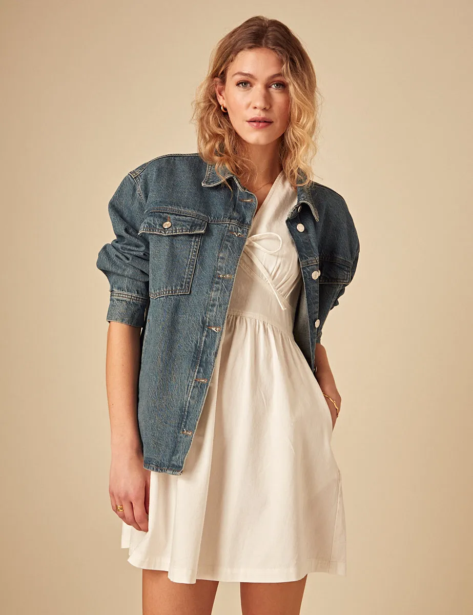 Cream Denim Astra Mini Dress sold by Nobody's Child product image thumbnail 3
