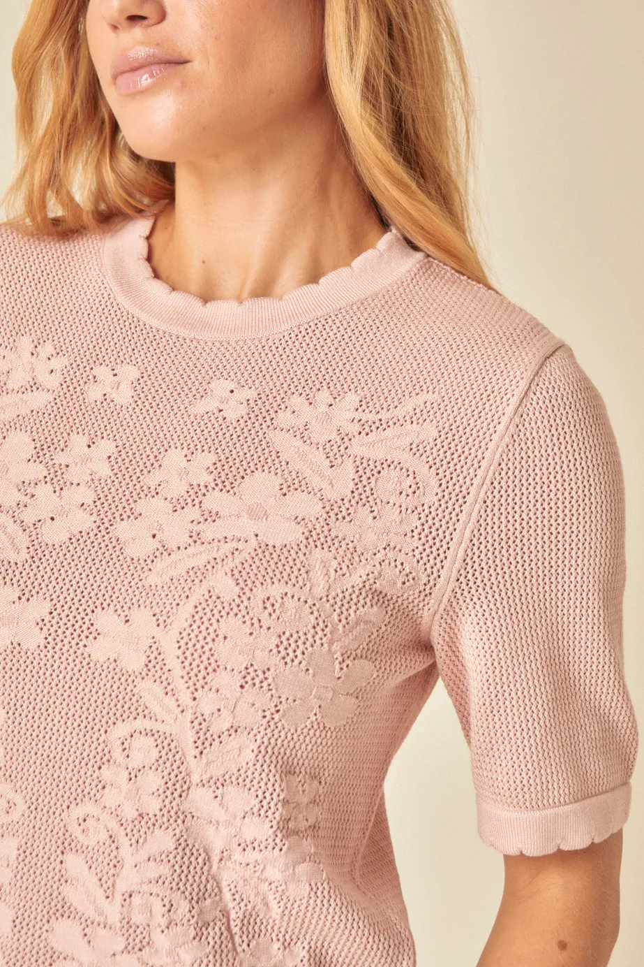 Pink Floral Pointelle T-Shirt sold by Nobody's Child product image thumbnail 2