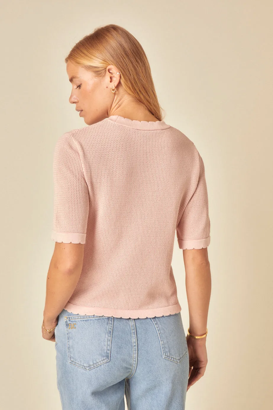 Pink Floral Pointelle T-Shirt sold by Nobody's Child product image thumbnail 5