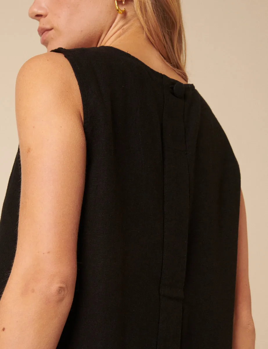 Black Linen-Blend Swing Top sold by Nobody's Child product image thumbnail 5