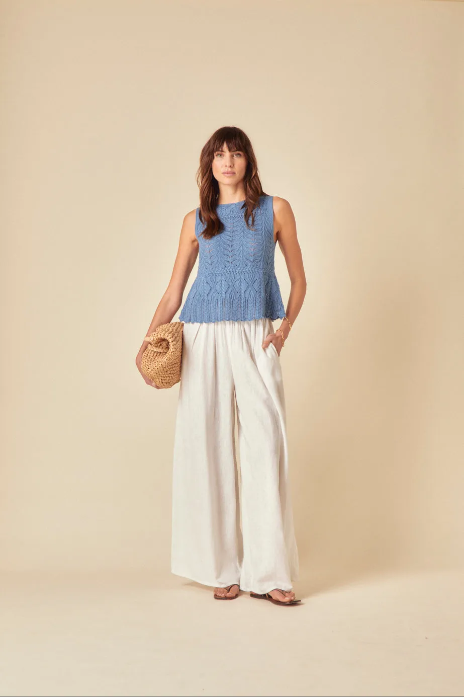 Blue Mock Crochet Swing Vest sold by Nobody's Child product image thumbnail 2