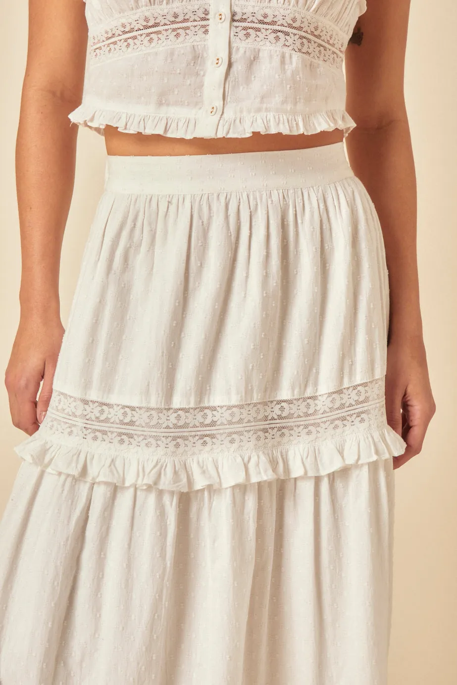White Tiered Lace Detail Skirt sold by Nobody's Child product image thumbnail 3