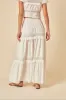 White Tiered Lace Detail Skirt sold by Nobody's Child