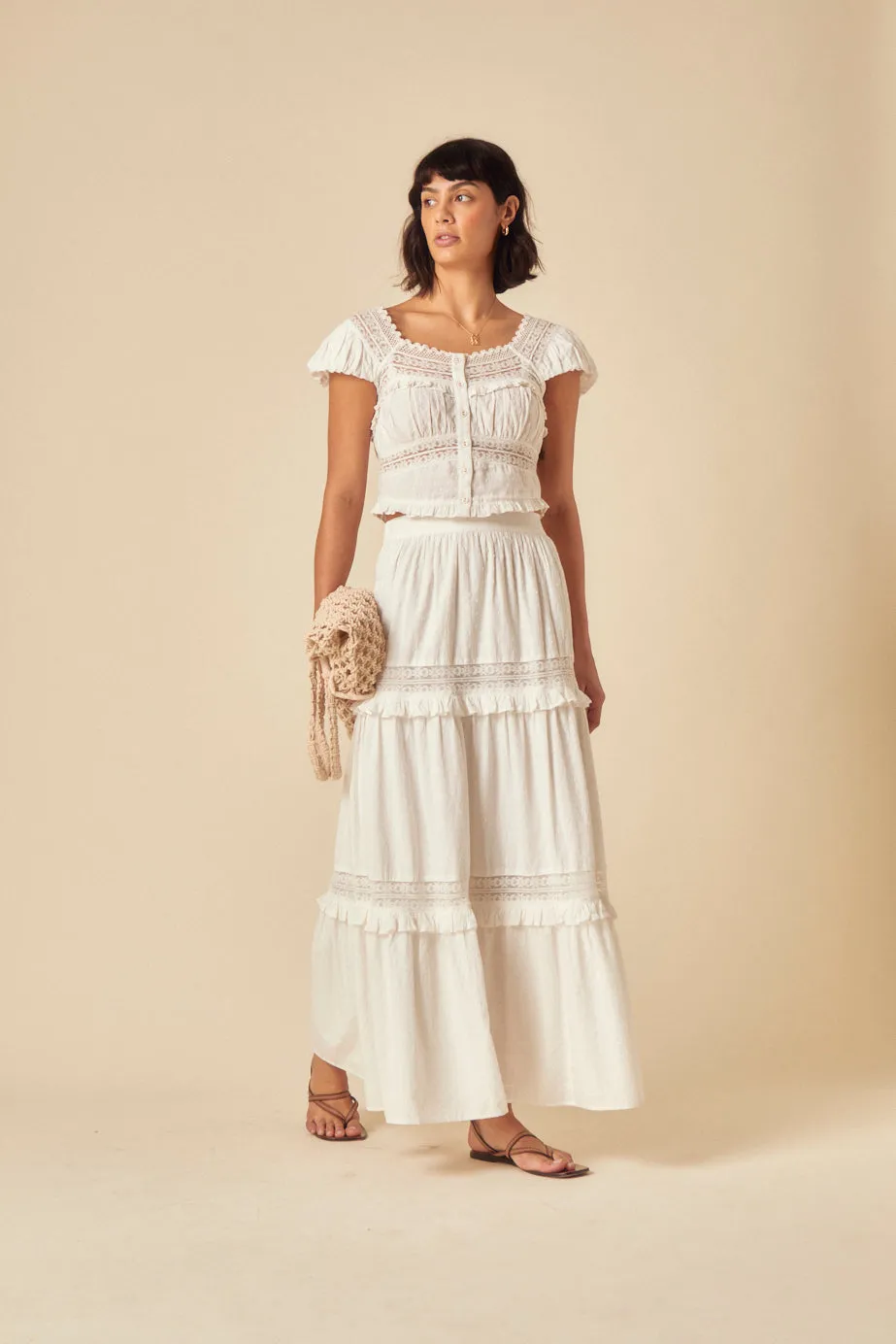 White Lace Detail Top sold by Nobody's Child product image thumbnail 3