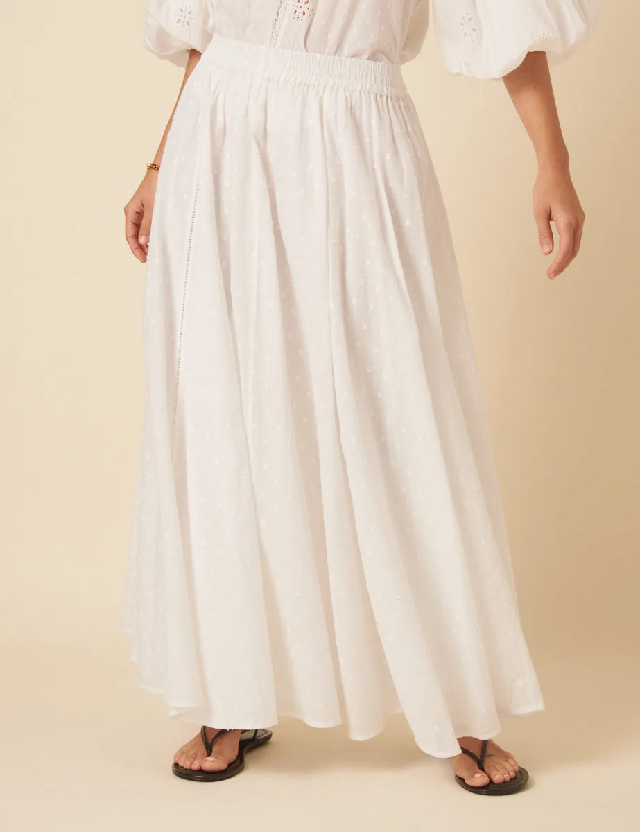 White Textured Spot Midi Skirt sold by Nobody's Child product image thumbnail 3