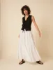 White Textured Spot Midi Skirt sold by Nobody's Child