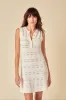 White Mock Crochet Mini Dress sold by Nobody's Child
