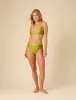 Green Floral Trim Wide Strap Bikini Top sold by Nobody's Child