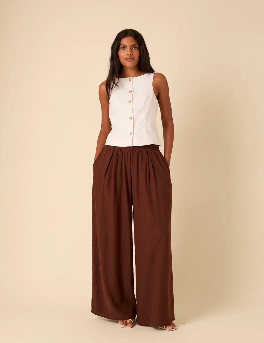 White Linen-blend Tailored Waistcoat sold by Nobody's Child product image thumbnail 3