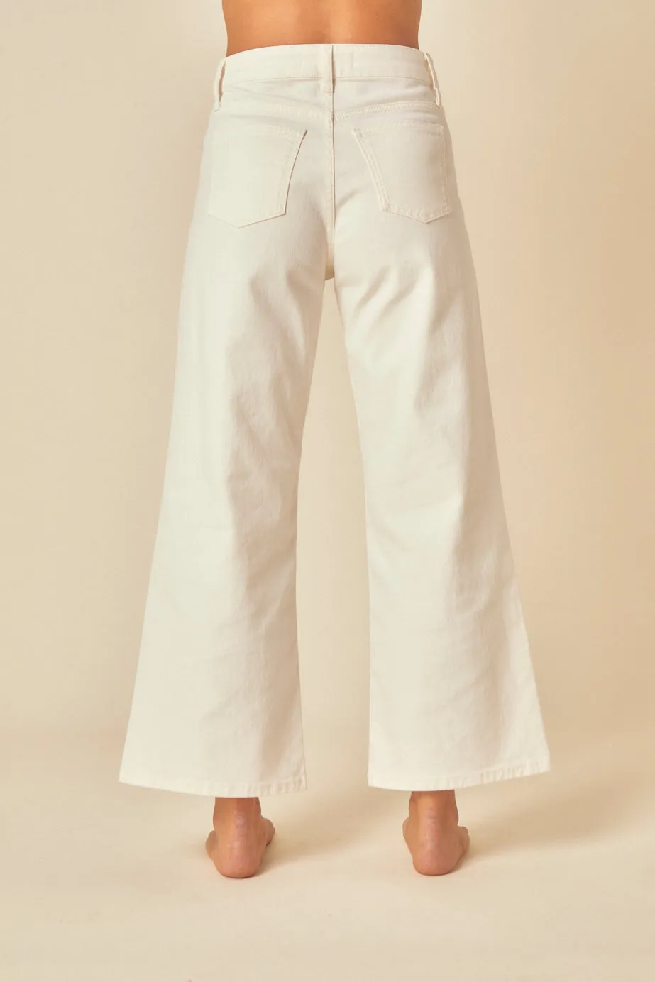 White High Rise Wide Leg Cropped Jeans sold by Nobody's Child product image thumbnail 5