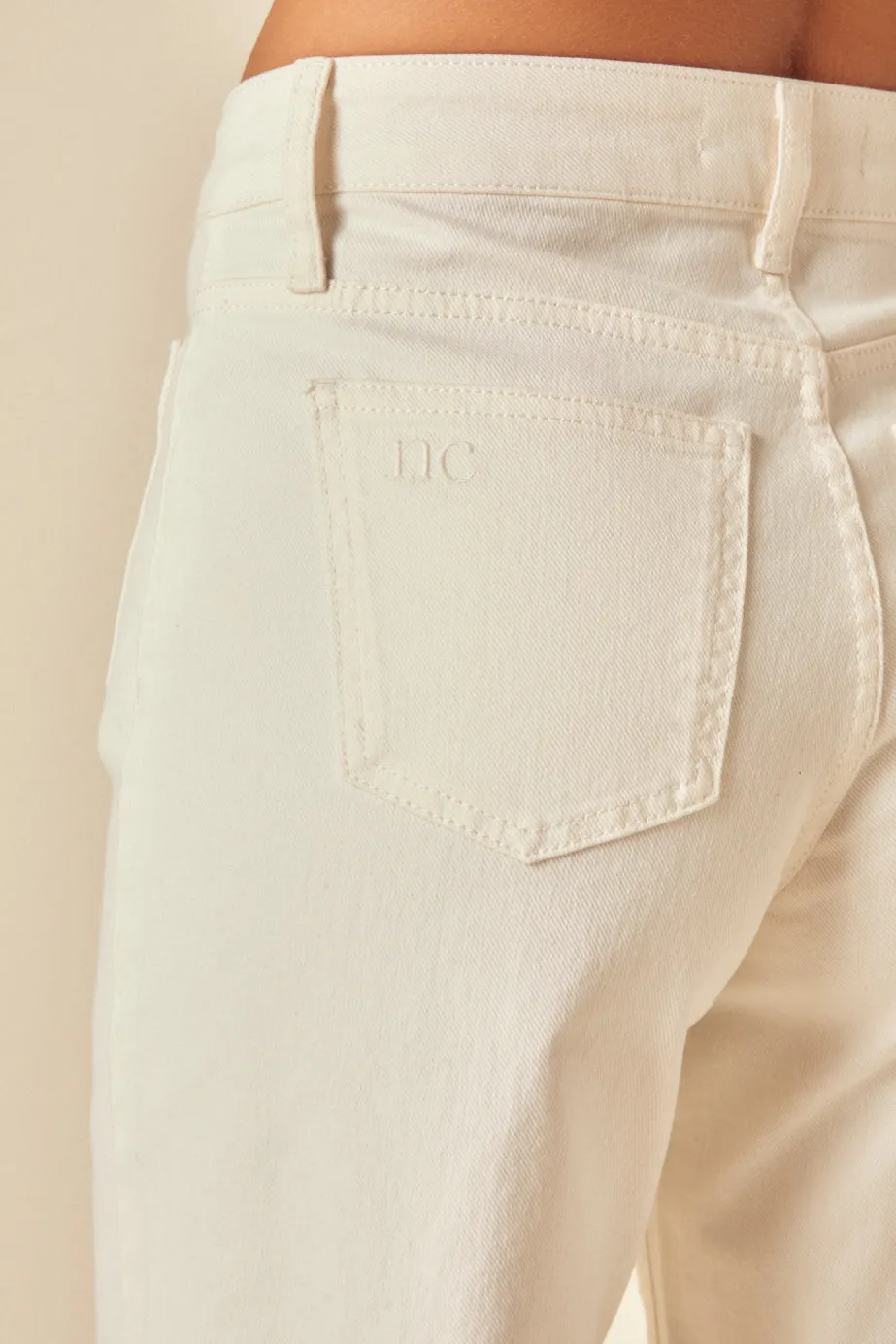 White High Rise Wide Leg Cropped Jeans sold by Nobody's Child product image thumbnail 4