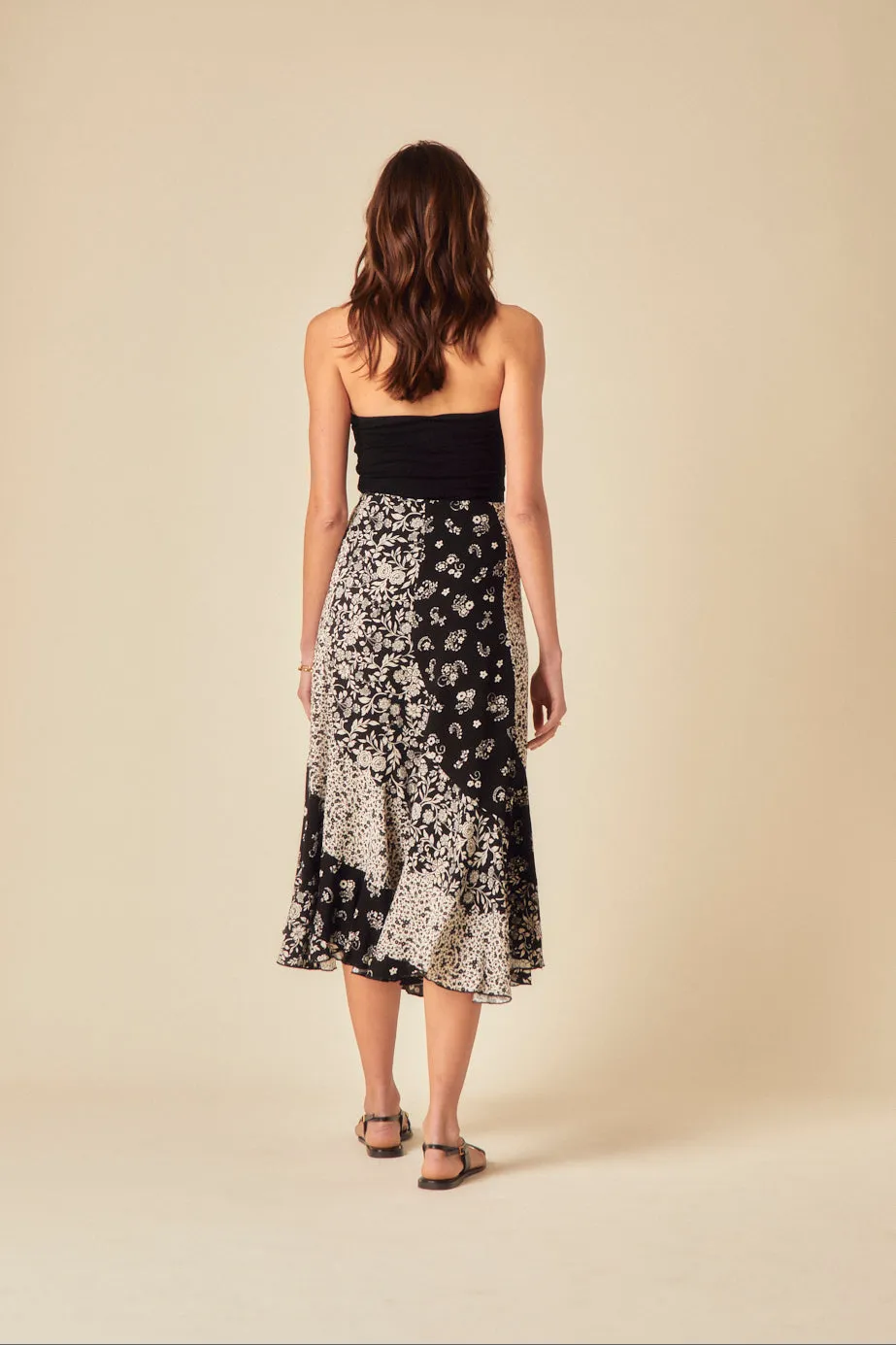 Black Printed Midi Skirt sold by Nobody's Child product image thumbnail 4