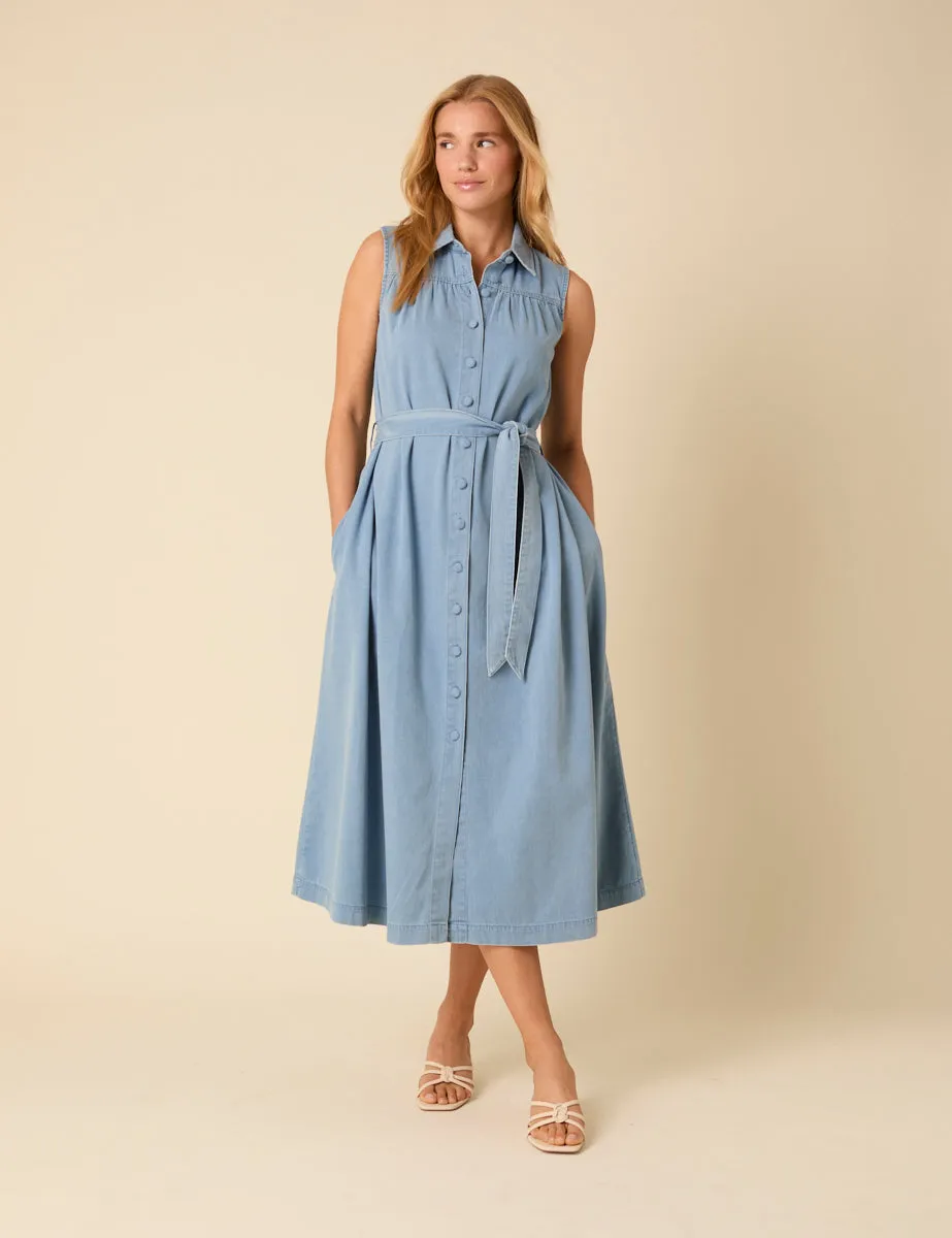 Blue Denim Pippa Shirt Midi Dress sold by Nobody's Child product image thumbnail 5