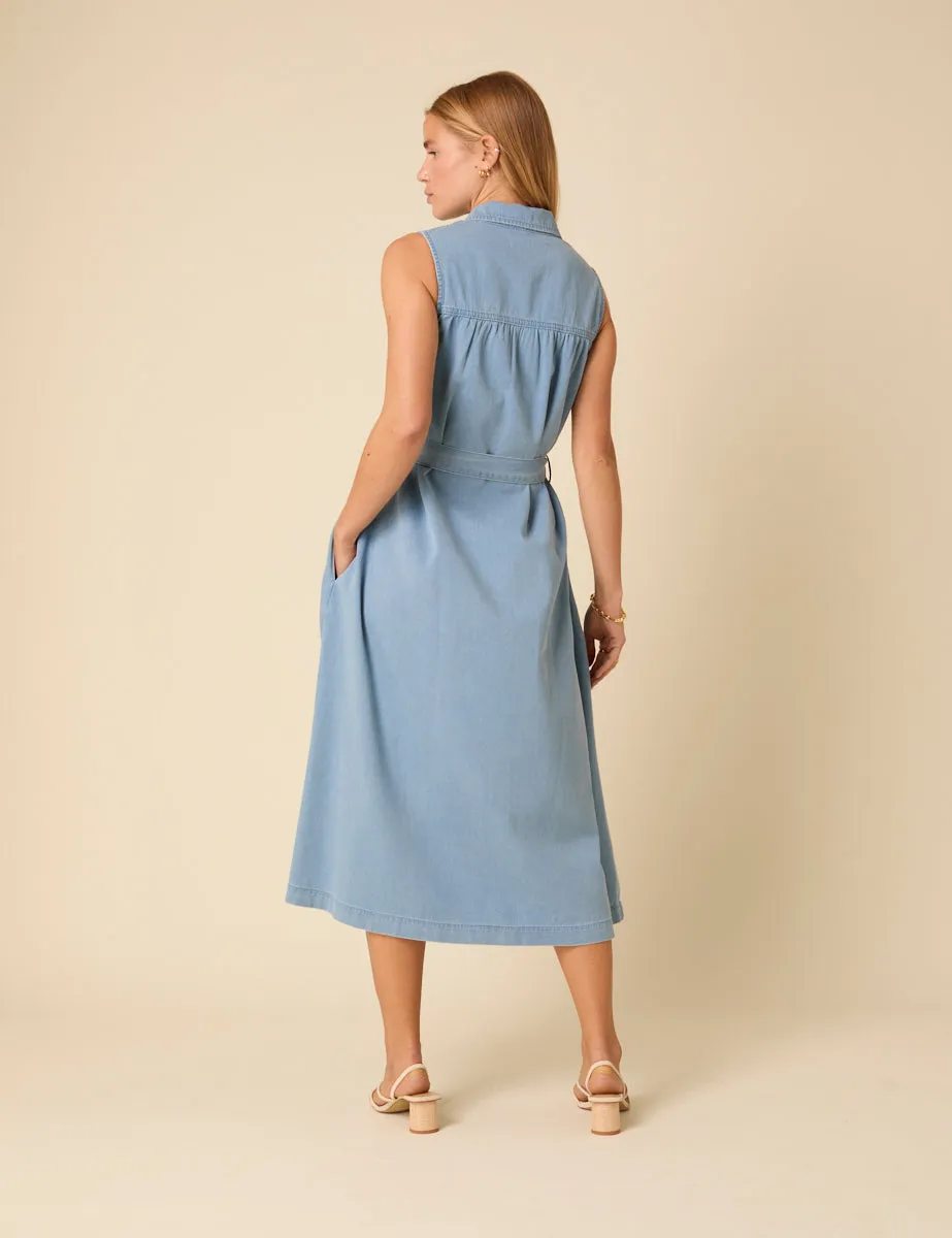 Blue Denim Pippa Shirt Midi Dress sold by Nobody's Child product image thumbnail 3