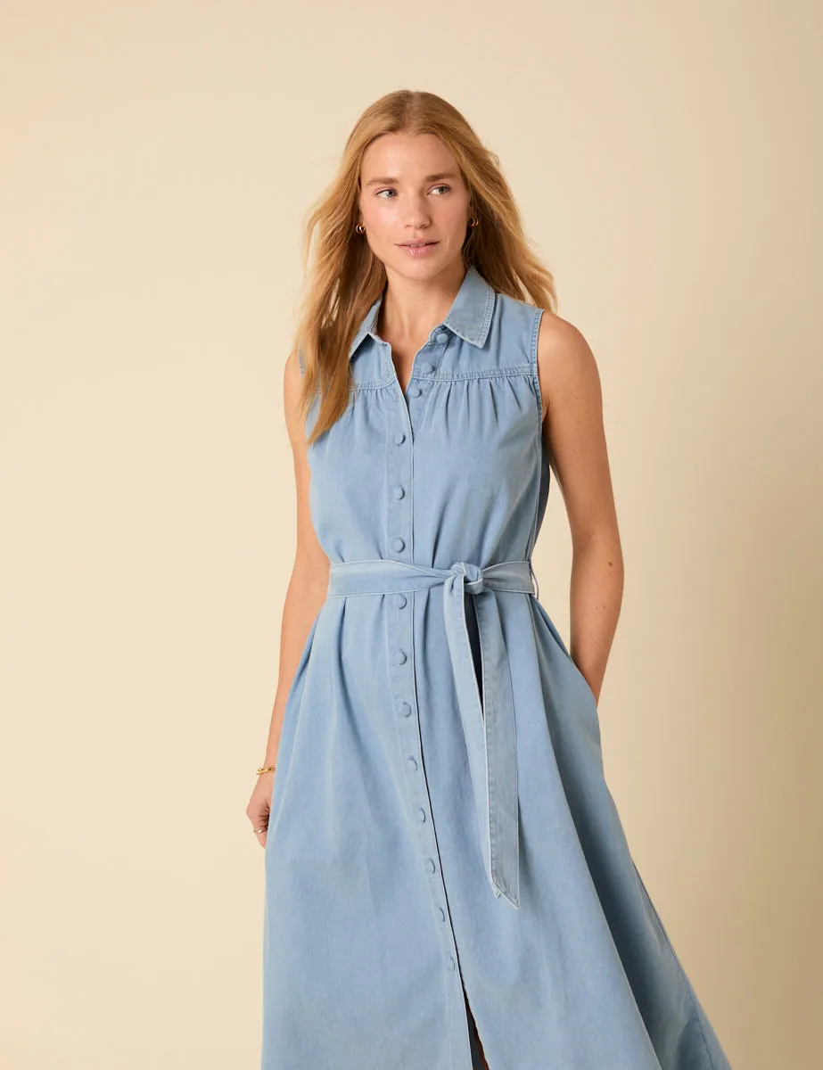 Blue Denim Pippa Shirt Midi Dress sold by Nobody's Child product image thumbnail 4