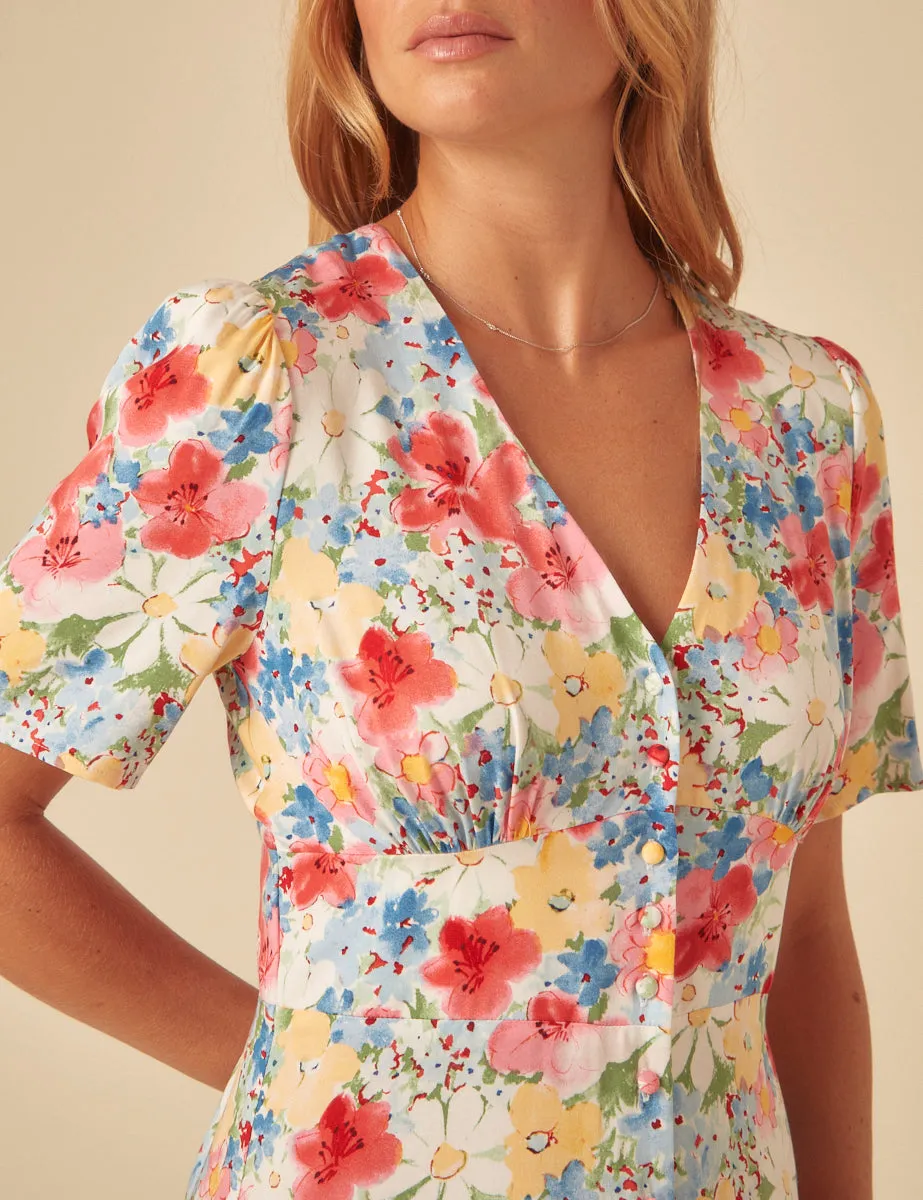 Blue Floral Alexa Midi Dress sold by Nobody's Child product image thumbnail 3