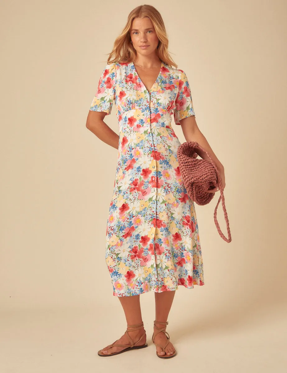 Blue Floral Alexa Midi Dress sold by Nobody's Child product image thumbnail 5