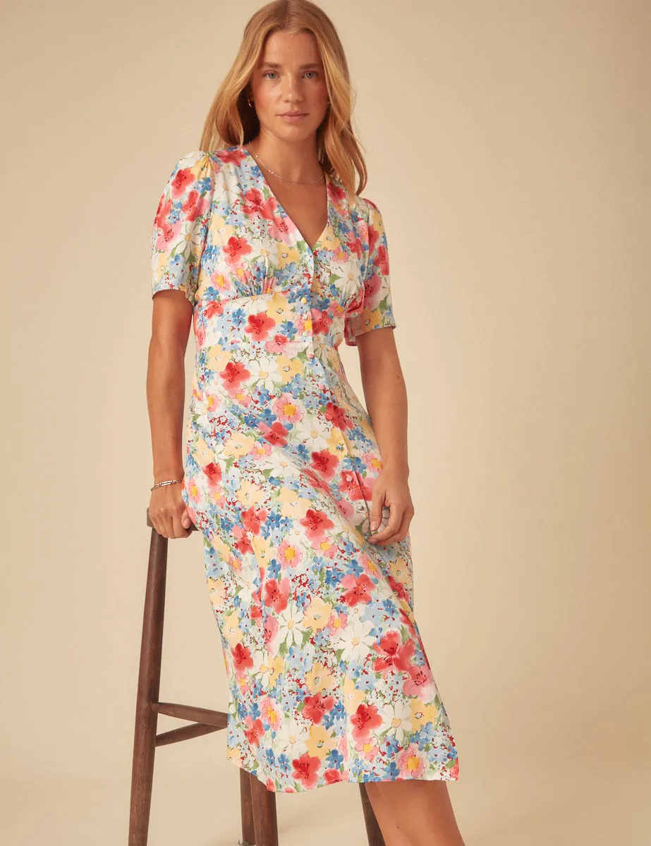 Blue Floral Alexa Midi Dress sold by Nobody's Child product image thumbnail 2