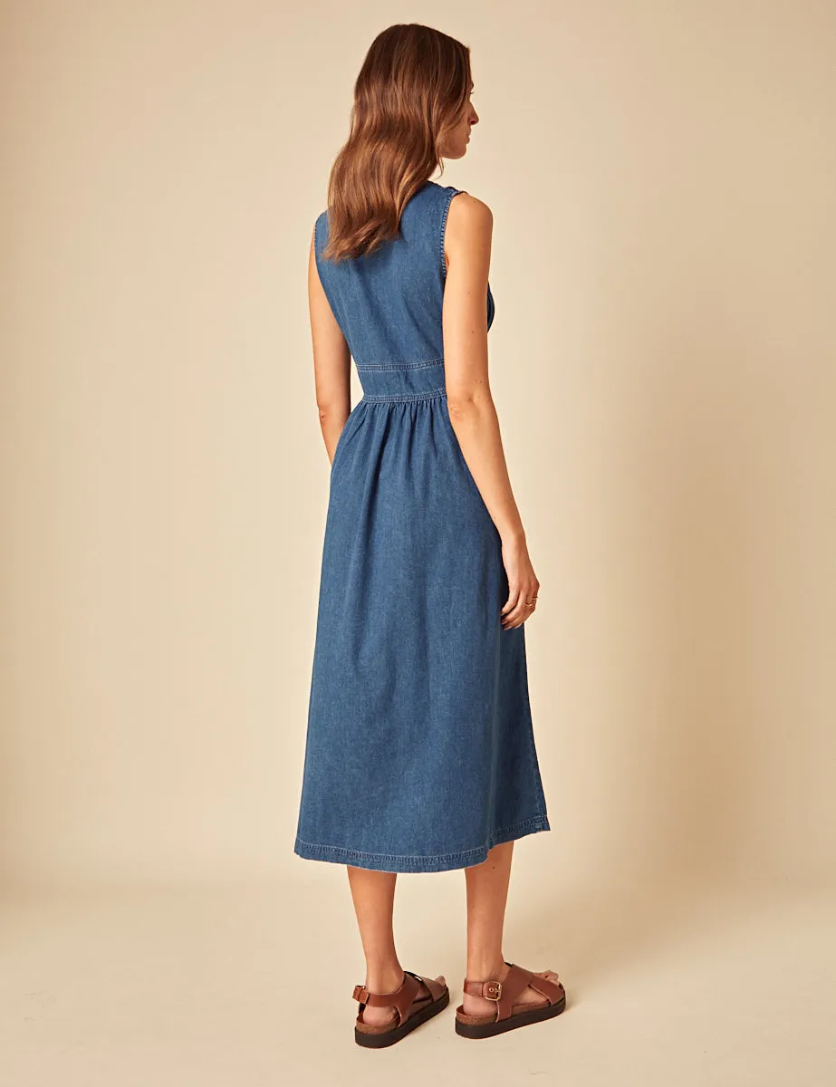 Blue Denim Astra Midi Dress sold by Nobody's Child product image thumbnail 4