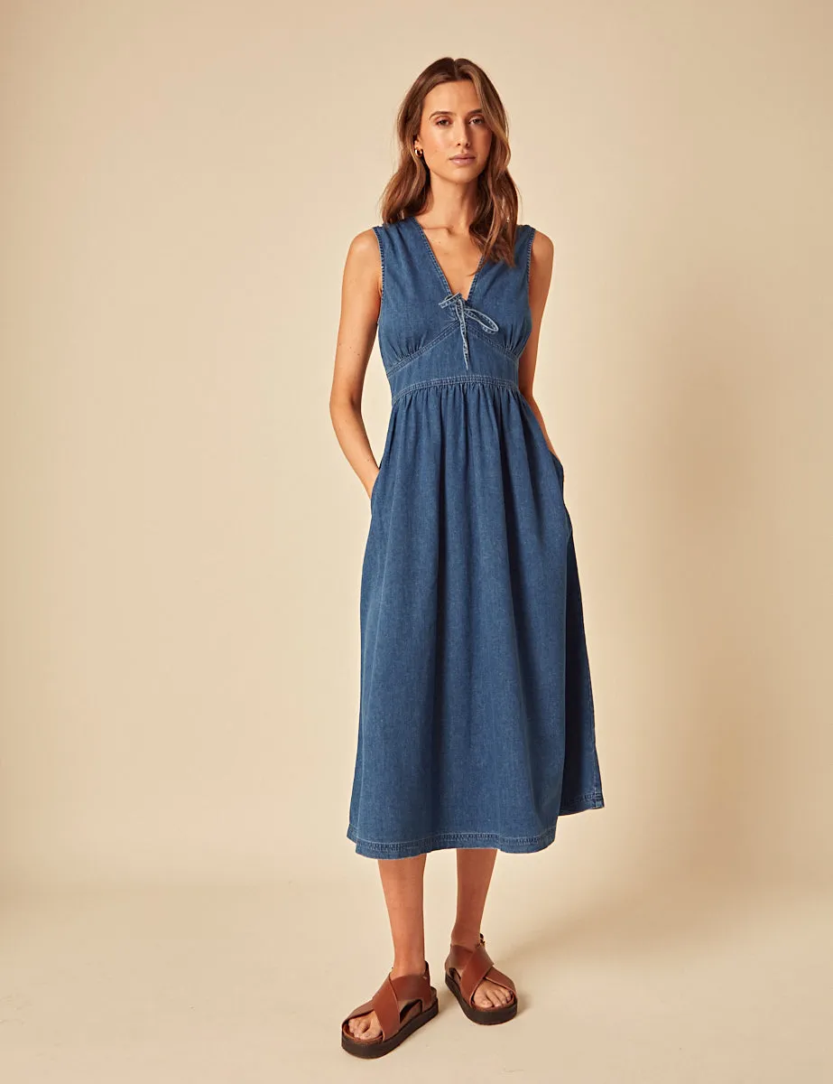 Blue Denim Astra Midi Dress sold by Nobody's Child