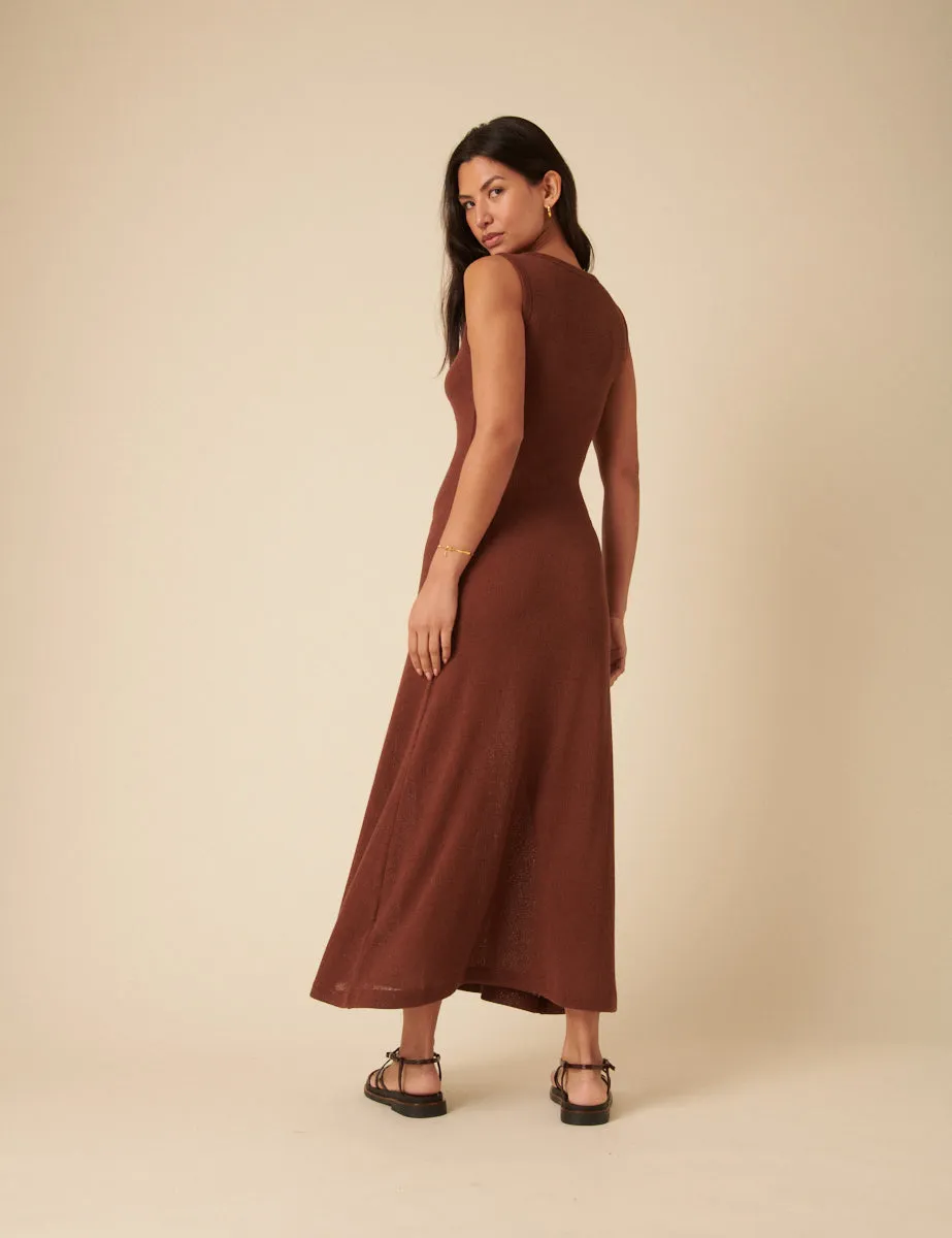 Brown Textured Maxi Dress sold by Nobody's Child product image thumbnail 4