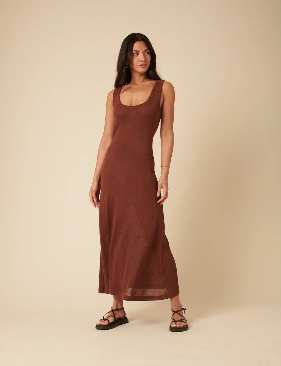Brown Textured Maxi Dress sold by Nobody's Child