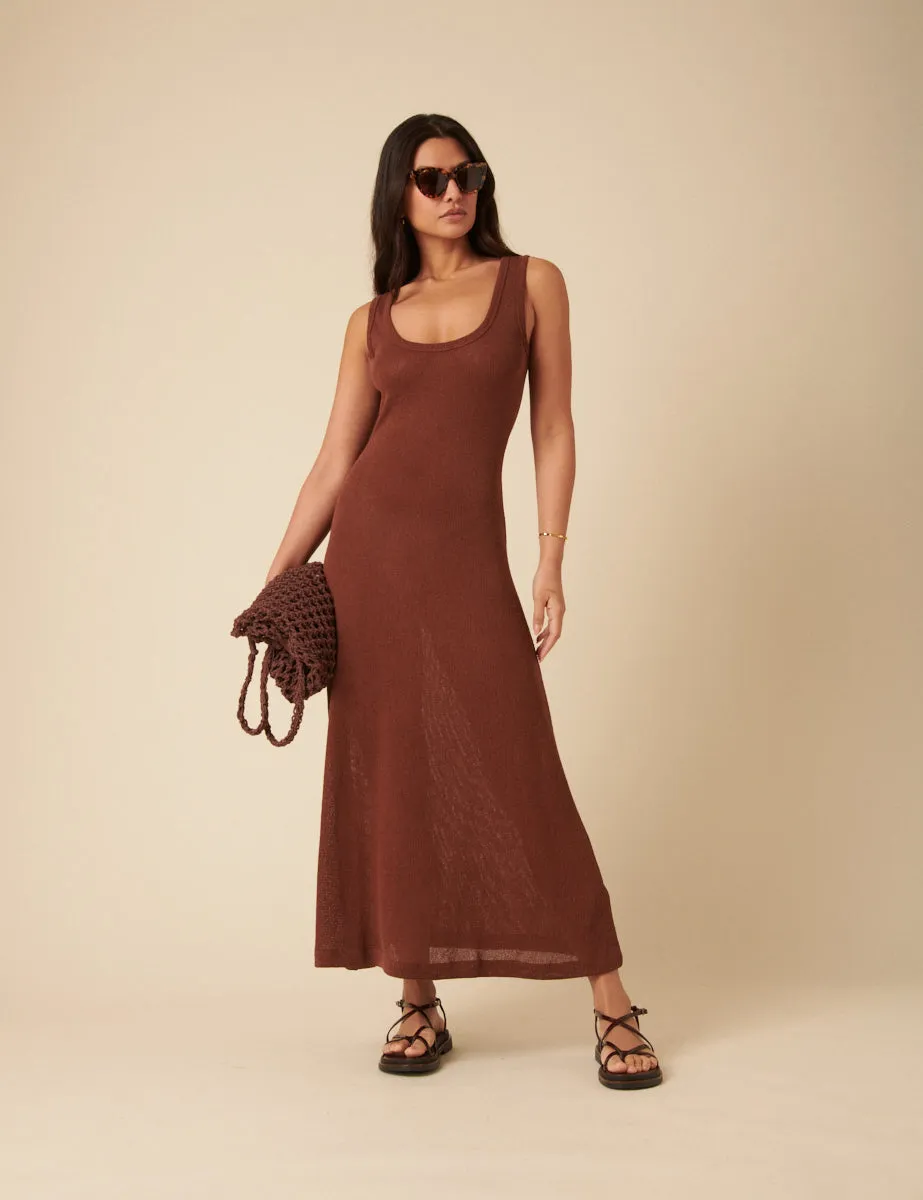 Brown Textured Maxi Dress sold by Nobody's Child product image thumbnail 2