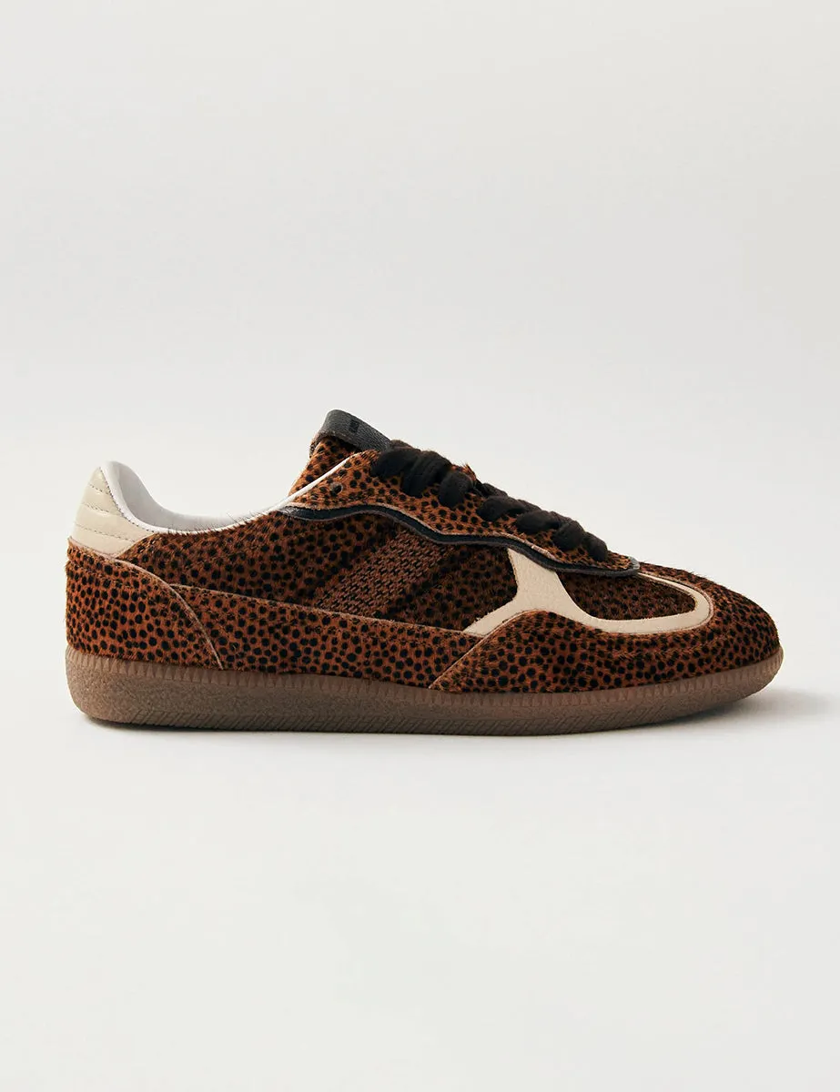 Alohas Rife Soft Tan Leopard Leather Trainers sold by Nobody's Child
