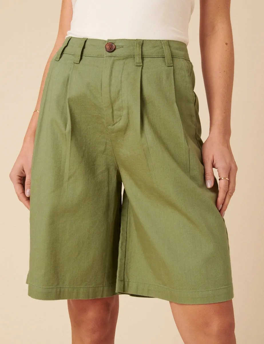 Green Denim Ava Bermuda Shorts sold by Nobody's Child product image thumbnail 3